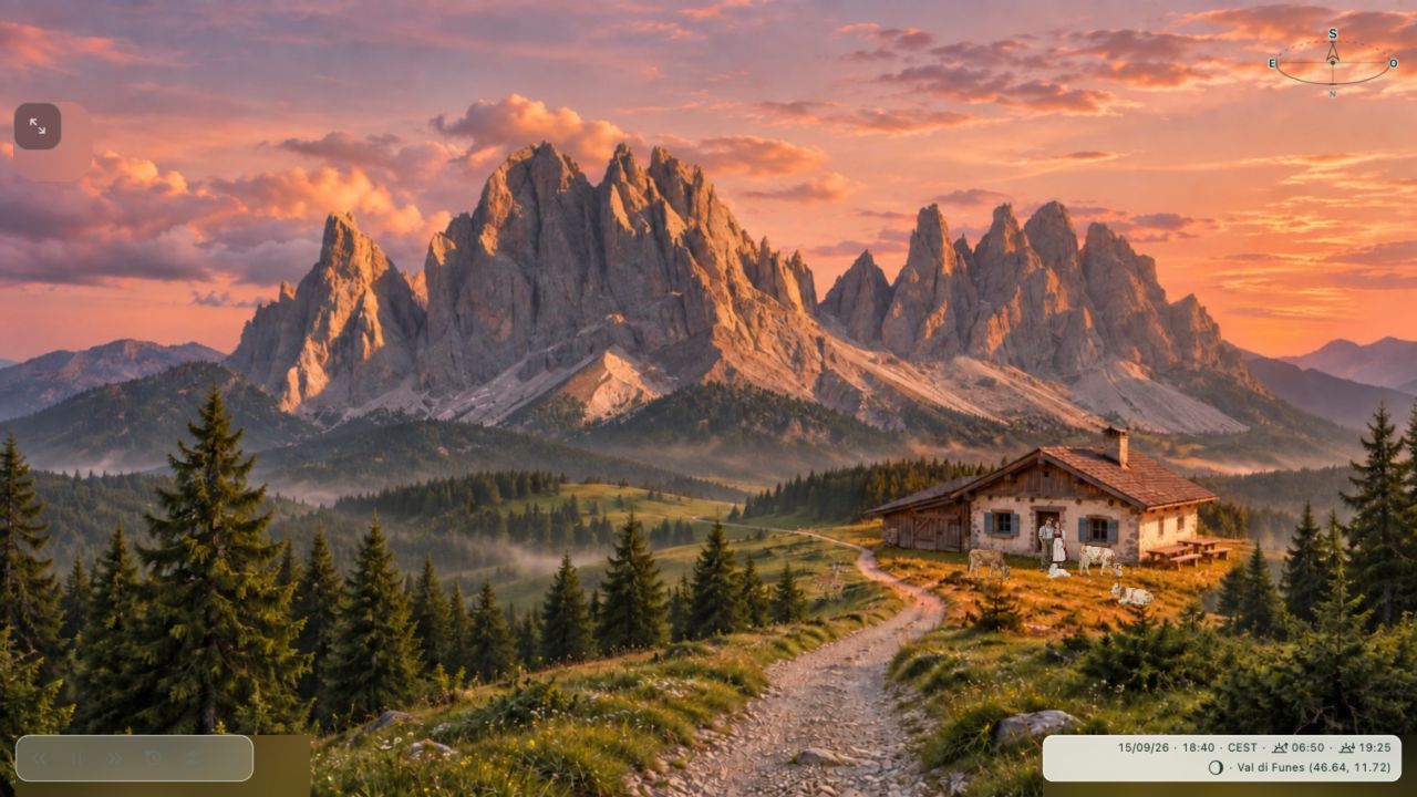 Il paesaggio montano al tramonto