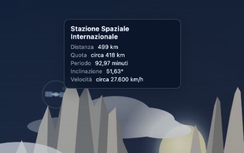 Tooltip informativo della Stazione Spaziale Internazionale