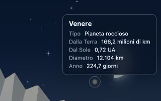 Tooltip informativo di un pianeta