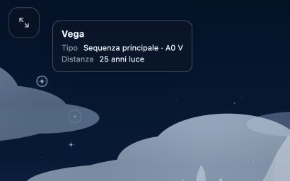 Tooltip informativo di una stella